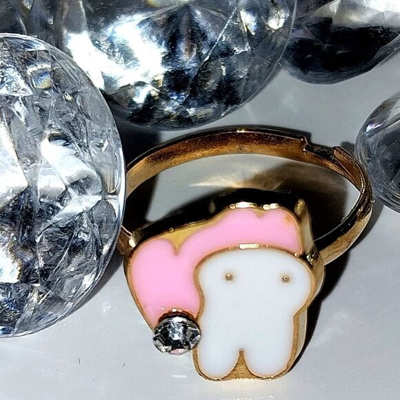 Super cute girls  jeweled tooth fairy adjustable ring - Picture 2 of 7